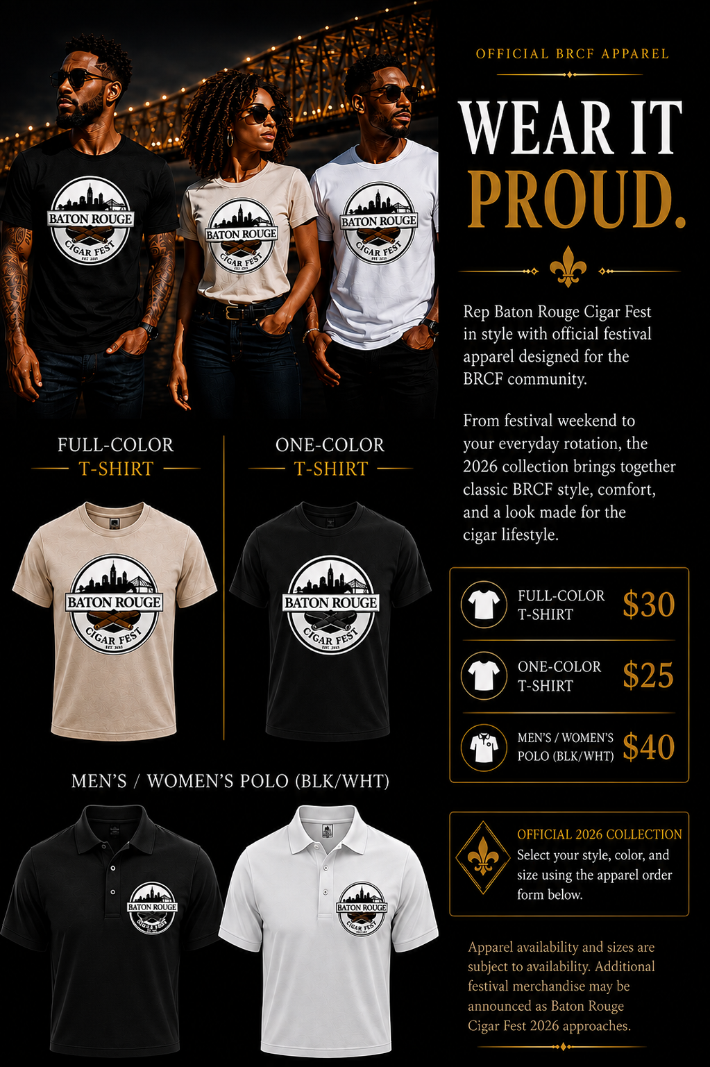 Baton Rouge Cigar Fest 2026 Official Apparel Collection